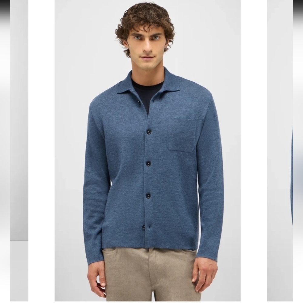 Maurizlo Baldassari Men's Blue Button-Up Jacket